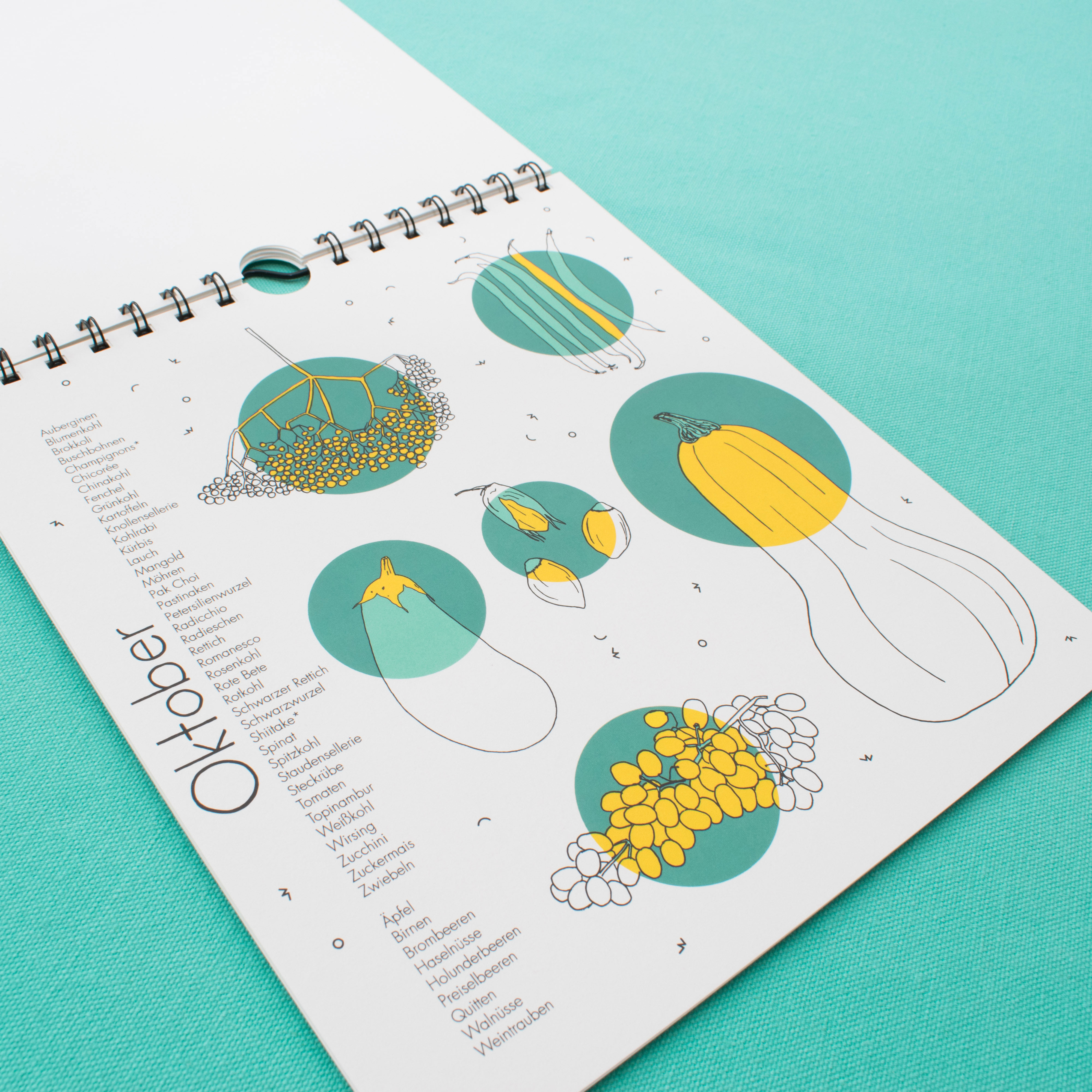 design saisonkalender Obst und Gemüse polypodium illustration kalender nachhaltig illustration regional 